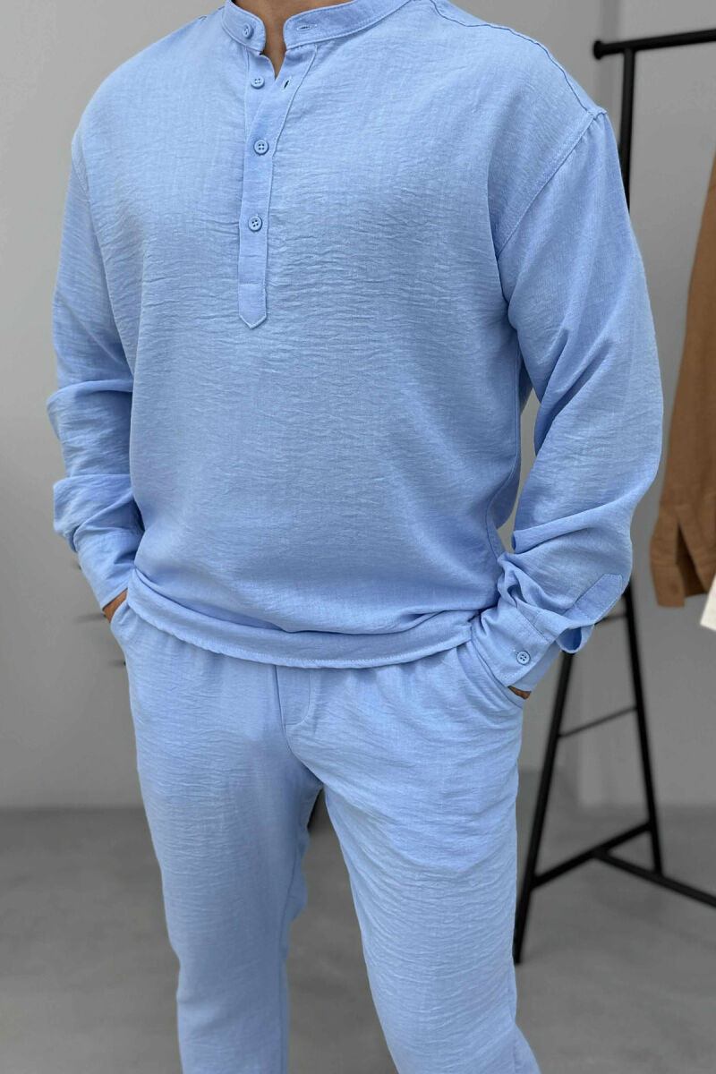 SHIRT+TROUSERS ONE COLOR MEN SET LIGHTBLUE/BZ - 2