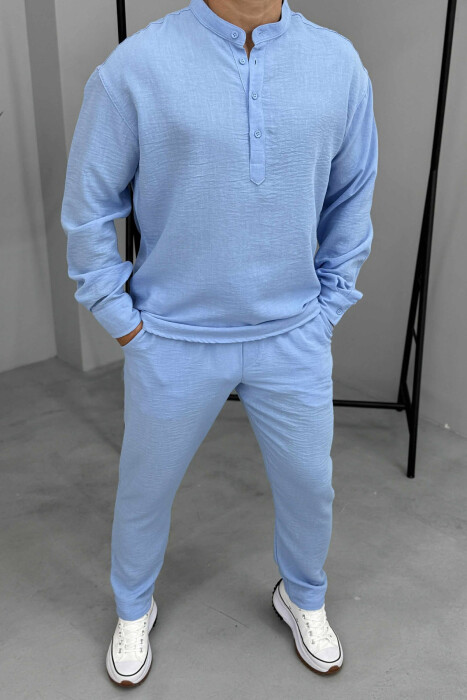 SHIRT+TROUSERS ONE COLOR MEN SET LIGHTBLUE/BZ - 3