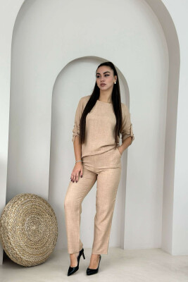 SHIRT+TROUSERS ONE COLOR WOMAN SET BEIGE/BEZHE 