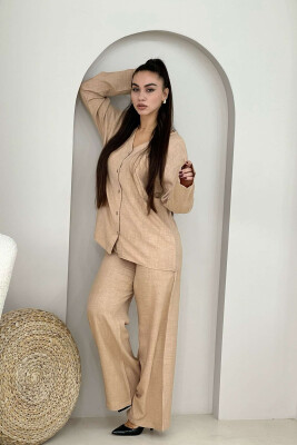 SHIRT+TROUSERS ONE COLOR WOMAN SET BEIGE/BEZHE 