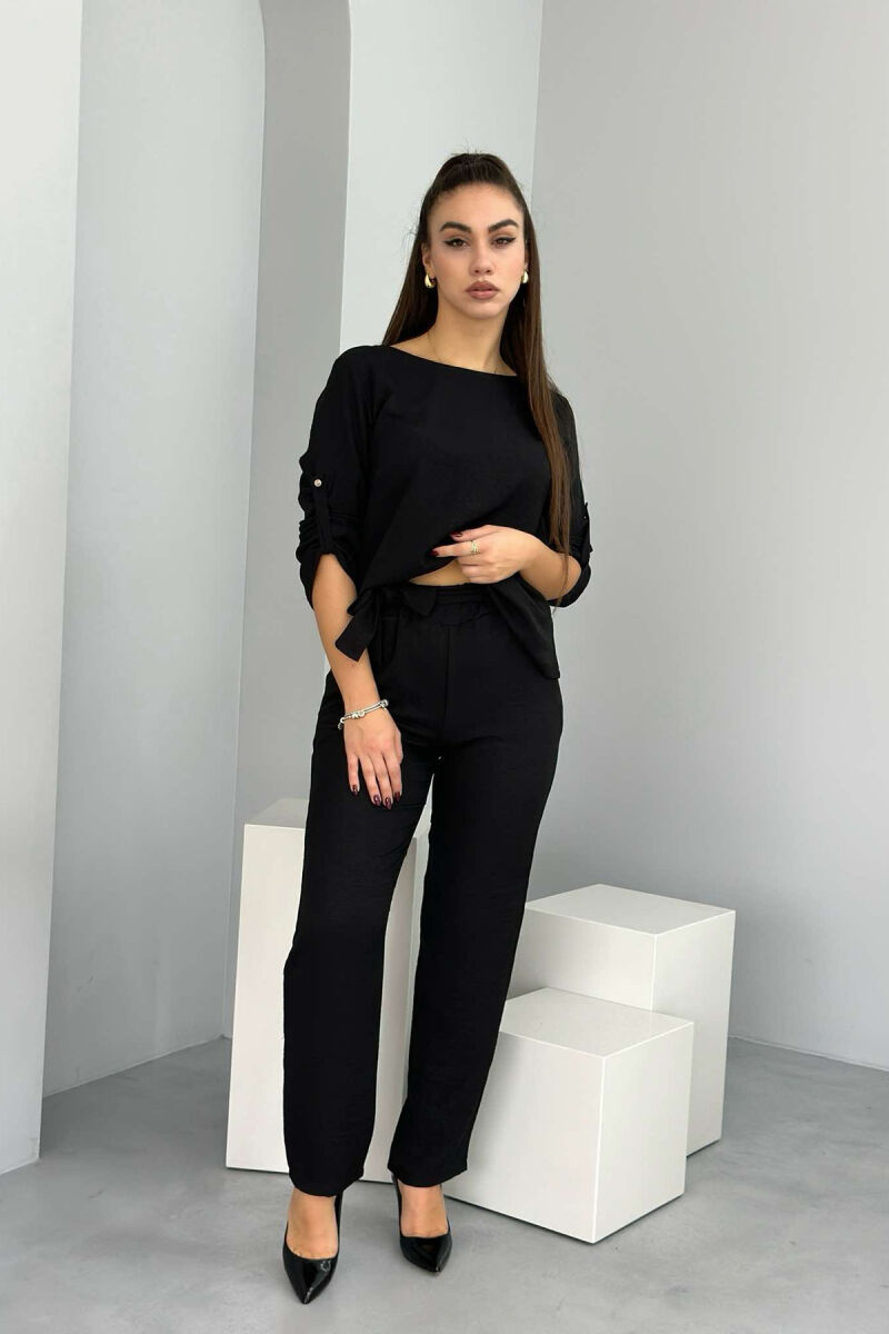 SHIRT+TROUSERS ONE COLOR WOMAN SET BLACK/ E ZEZE - 1