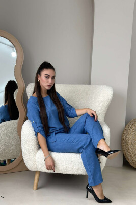 SHIRT+TROUSERS ONE COLOR WOMAN SET BLUE/BLU 