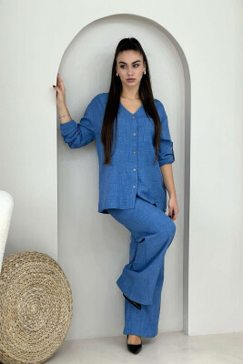 SHIRT+TROUSERS ONE COLOR WOMAN SET BLUE/BLU 