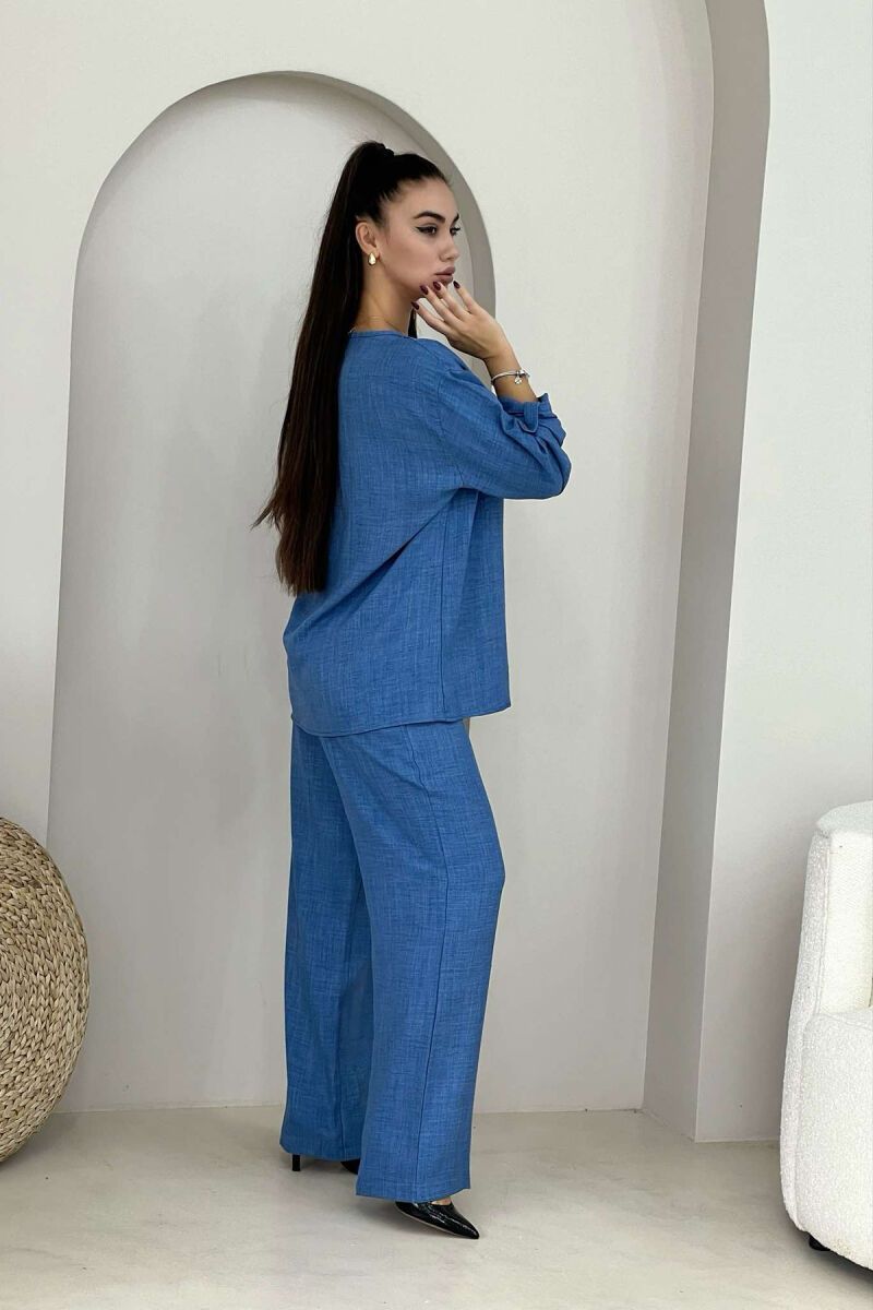 SHIRT+TROUSERS ONE COLOR WOMAN SET BLUE/BLU - 5