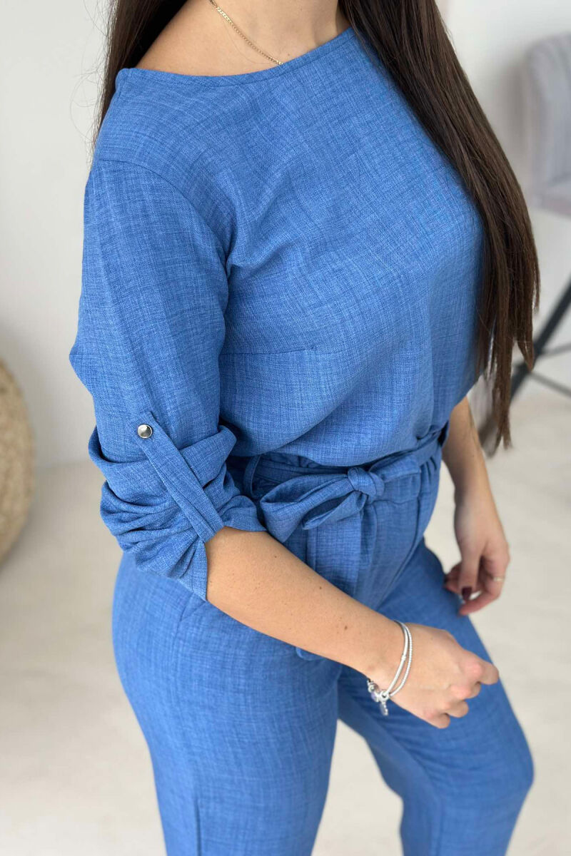 SHIRT+TROUSERS ONE COLOR WOMAN SET BLUE/BLU - 3