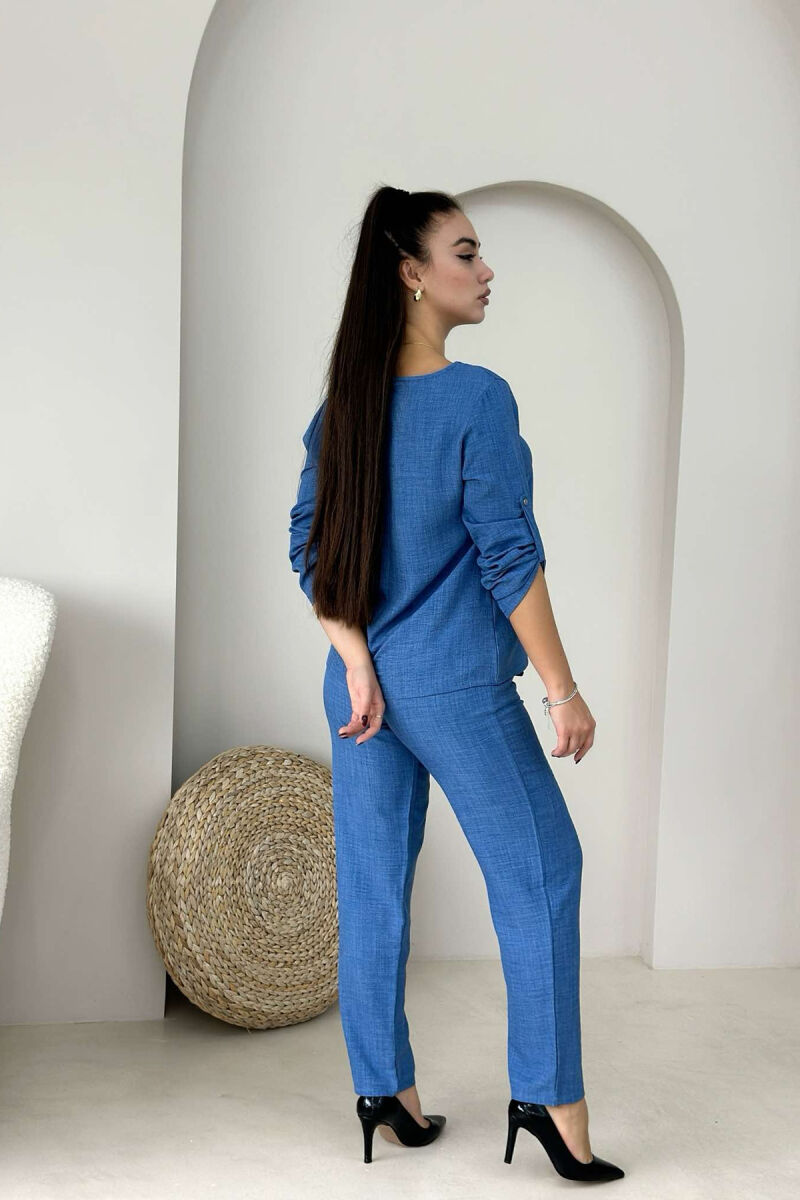 SHIRT+TROUSERS ONE COLOR WOMAN SET BLUE/BLU - 4