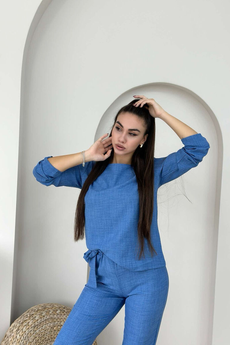 SHIRT+TROUSERS ONE COLOR WOMAN SET BLUE/BLU - 5