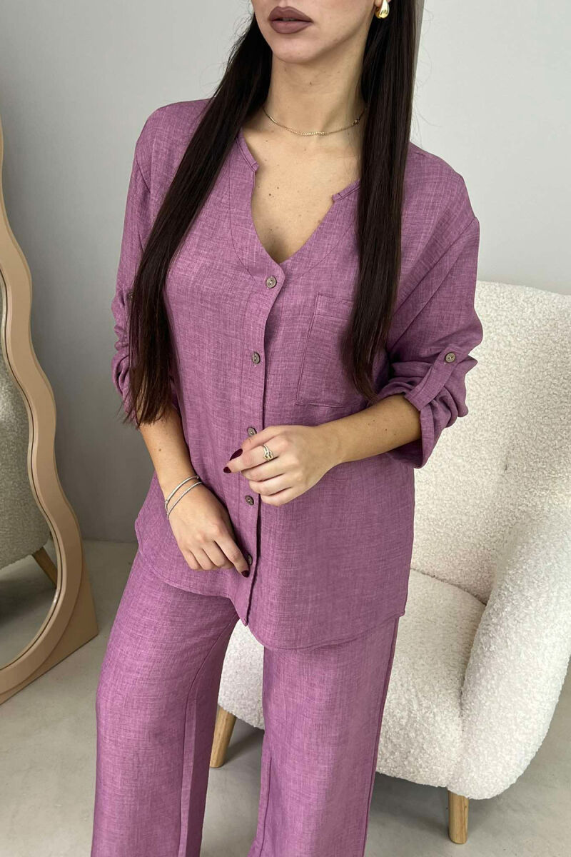 SHIRT+TROUSERS ONE COLOR WOMAN SET LIGHT PURPLE/LEZB - 3