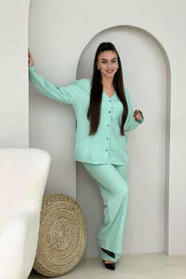 SHIRT+TROUSERS ONE COLOR WOMAN SET MINT/MENTE 