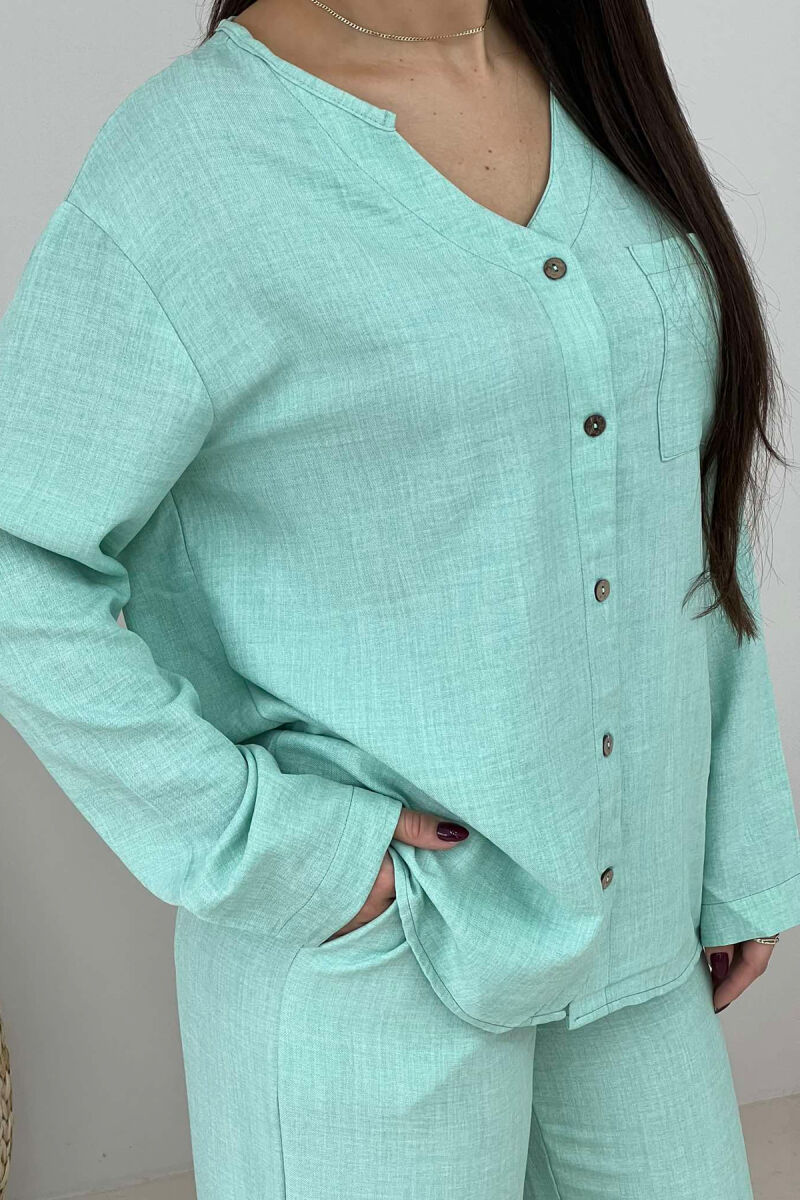 SHIRT+TROUSERS ONE COLOR WOMAN SET MINT/MENTE - 4