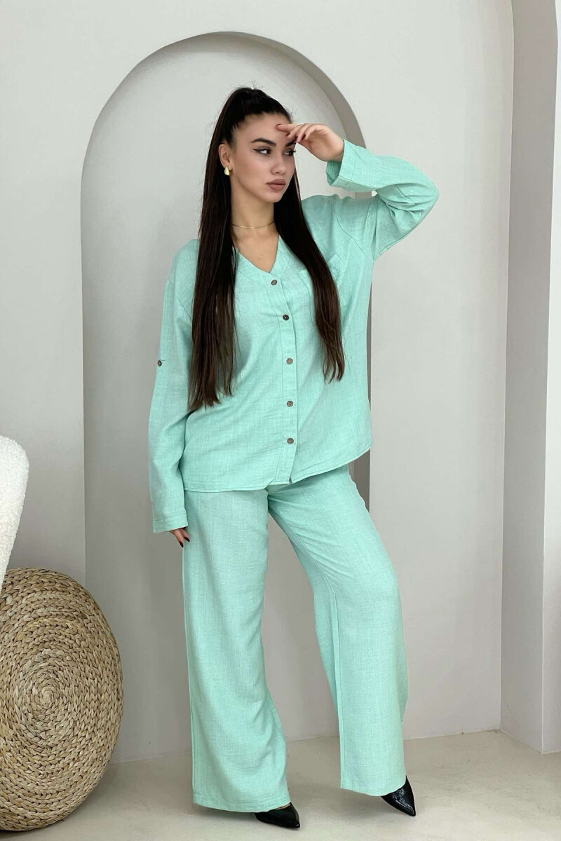 SHIRT+TROUSERS ONE COLOR WOMAN SET MINT/MENTE - 5