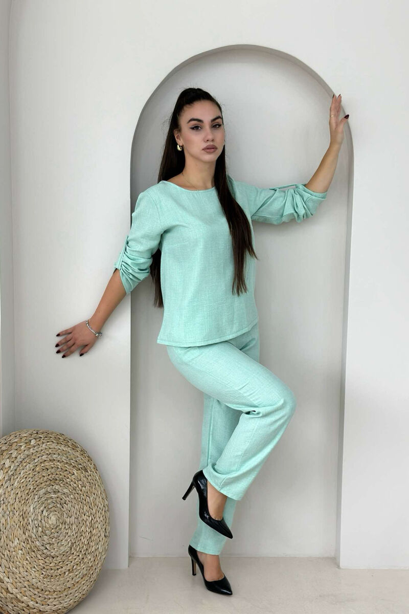 SHIRT+TROUSERS ONE COLOR WOMAN SET MINT/MENTE - 3