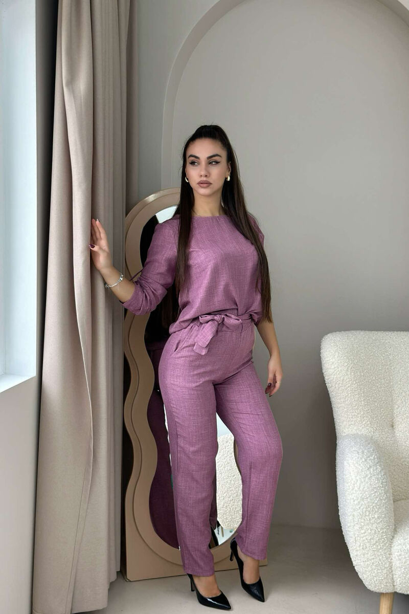 SHIRT+TROUSERS ONE COLOR WOMAN SET PURPLE/LEJLA - 1