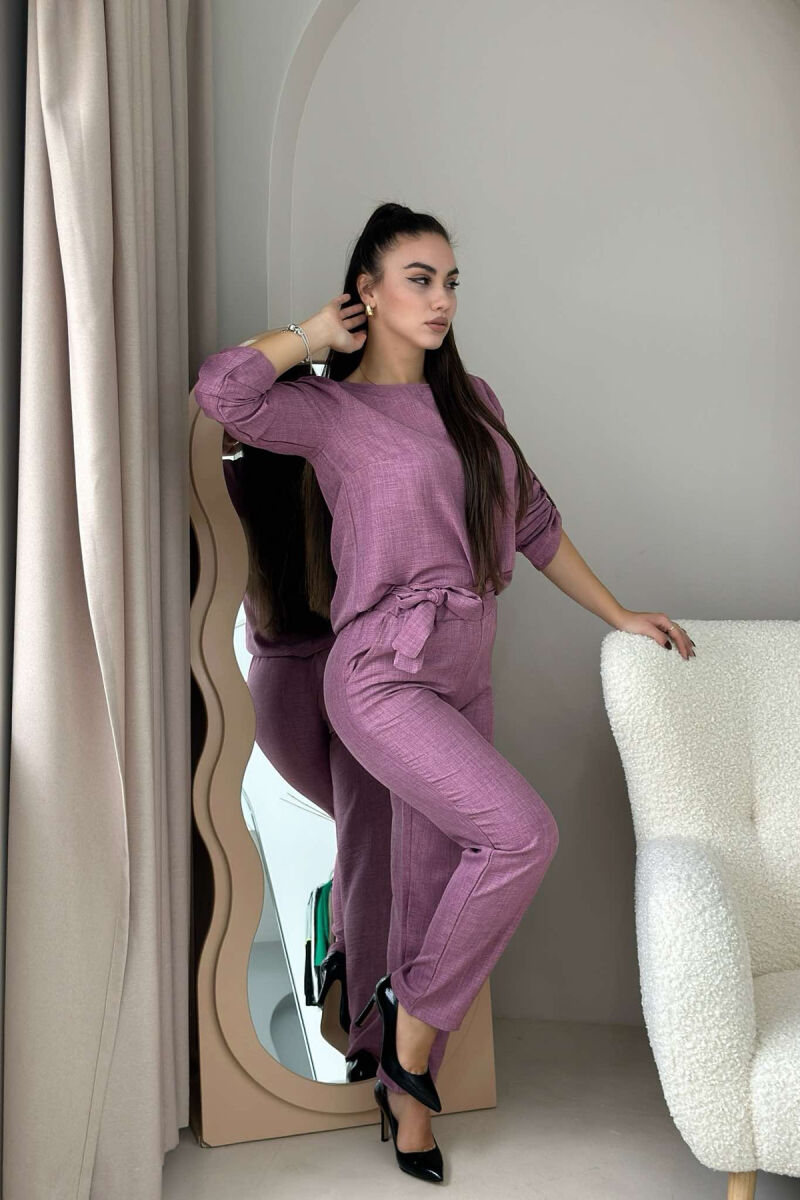 SHIRT+TROUSERS ONE COLOR WOMAN SET PURPLE/LEJLA - 3