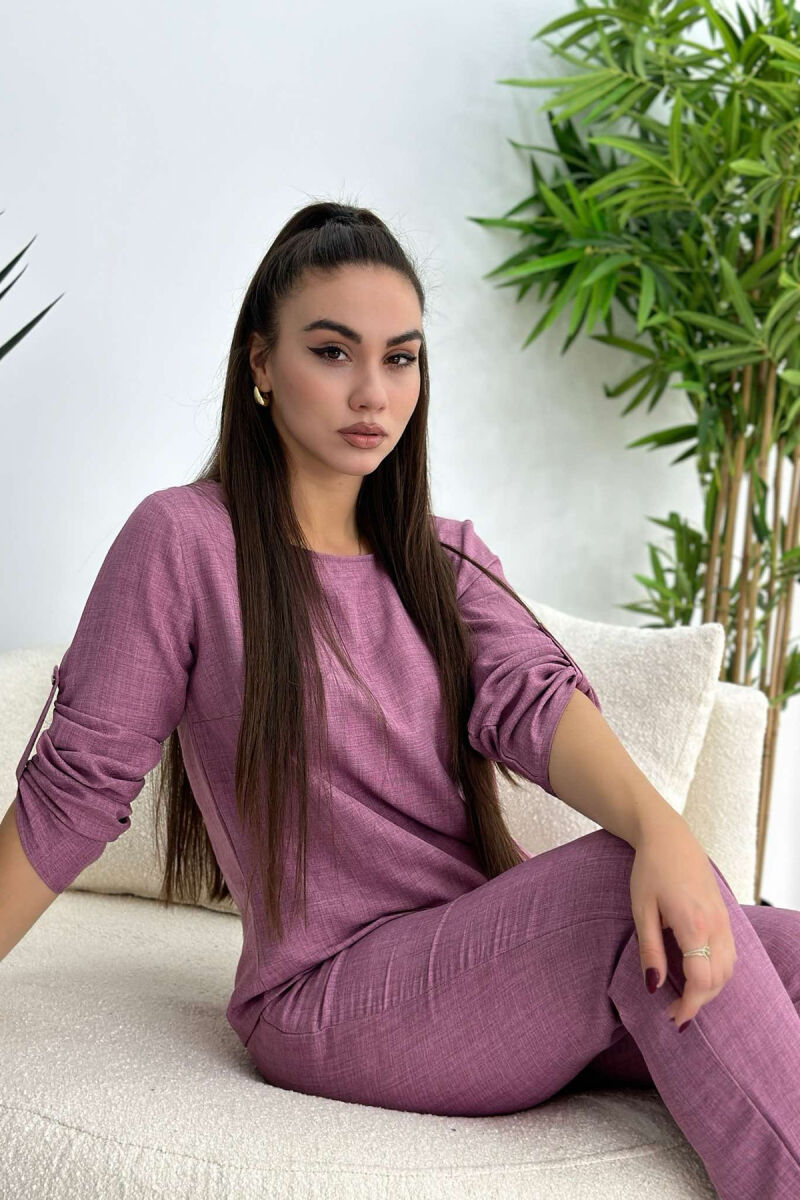 SHIRT+TROUSERS ONE COLOR WOMAN SET PURPLE/LEJLA - 4