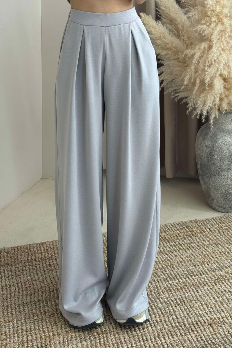 SHIRT+TROUSERS ONE COLOR WOMEN SET LIGHT GREY/GZ - 3