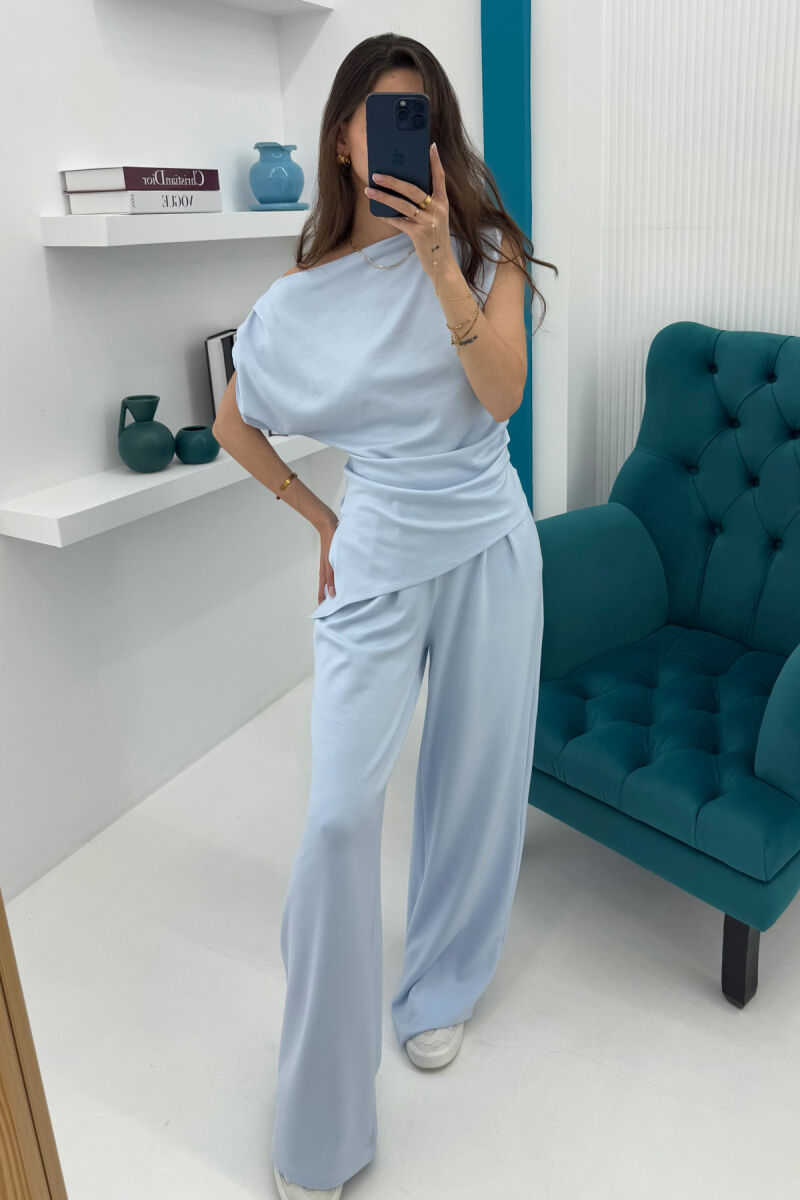 SHIRT+TROUSERS ONE COLOR WOMEN SET LIGHTBLUE/BZ - 2