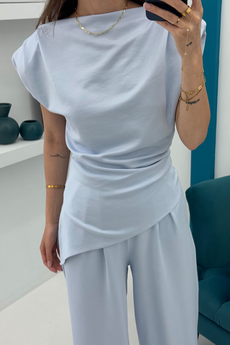 SHIRT+TROUSERS ONE COLOR WOMEN SET LIGHTBLUE/BZ - 3