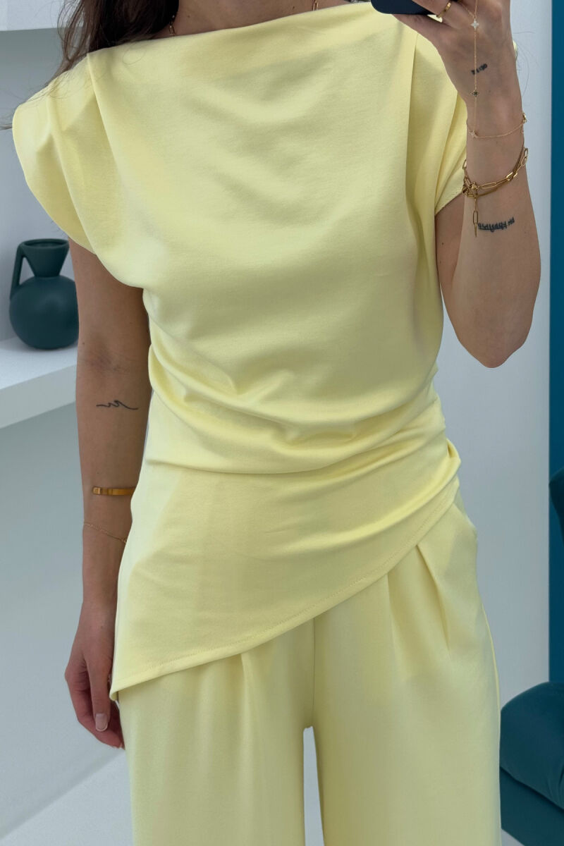 SHIRT+TROUSERS ONE COLOR WOMEN SET YELLOW/E VERDHE - 2