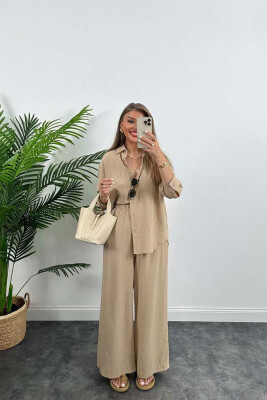 SHIRT+TROUSERS POCKET WOMAN SET BEIGE/BEZHE 