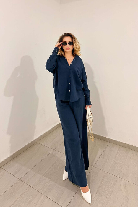 SHIRT+TROUSERS POCKET WOMAN SET BLUE/BLU - 2