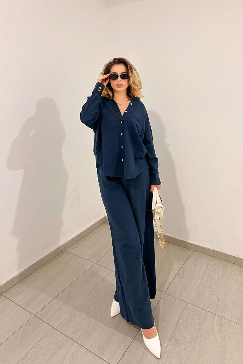SHIRT+TROUSERS POCKET WOMAN SET BLUE/BLU - 2
