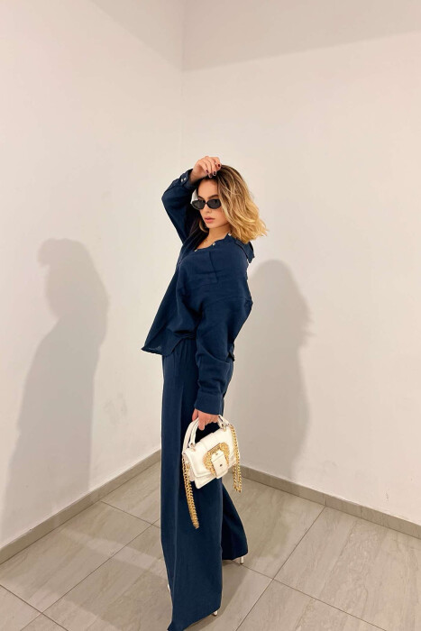 SHIRT+TROUSERS POCKET WOMAN SET BLUE/BLU - 4