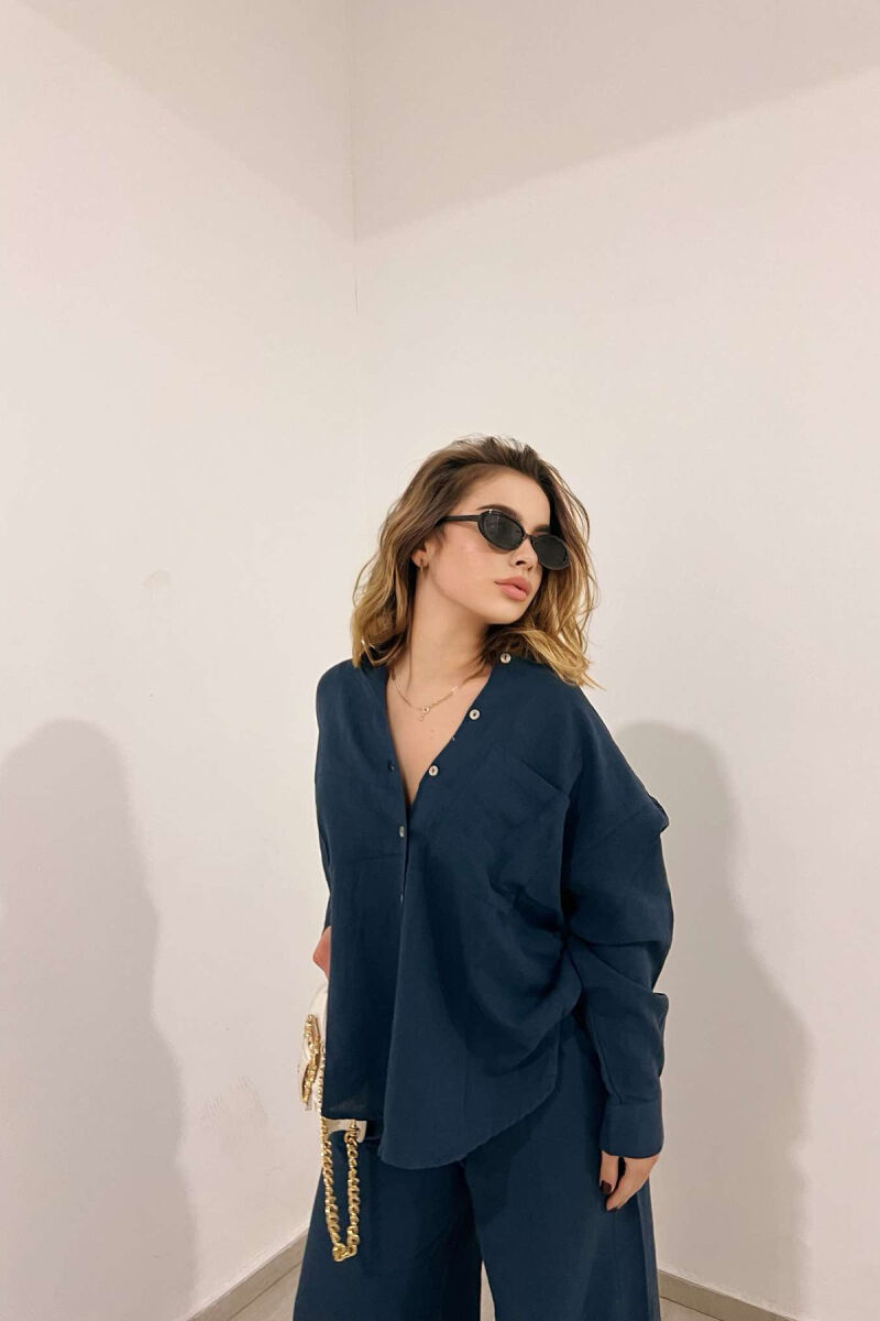 SHIRT+TROUSERS POCKET WOMAN SET BLUE/BLU - 5