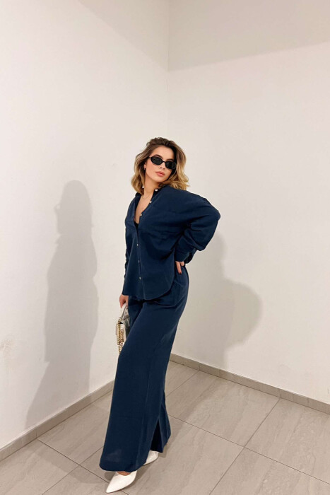 SHIRT+TROUSERS POCKET WOMAN SET BLUE/BLU - 6