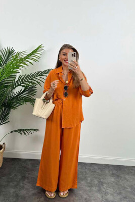 SHIRT+TROUSERS POCKET WOMAN SET ORANGE/PORTOKALLI 