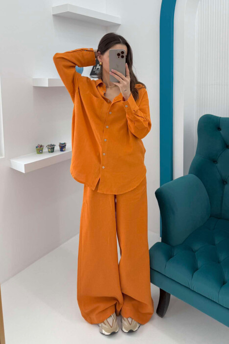 SHIRT+TROUSERS POCKET WOMAN SET ORANGE/PORTOKALLI - 2