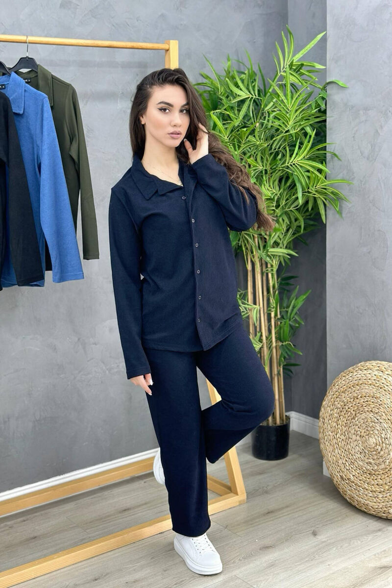 SHIRT+TROUSERS WOMAN SET DARK BLUE/BEE - 4