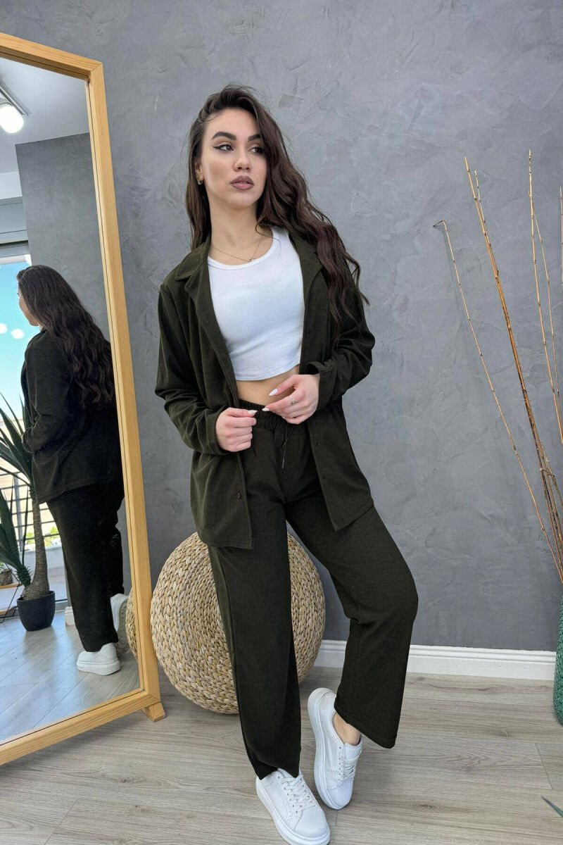 SHIRT+TROUSERS WOMAN SET DARK GREEN/JEE - 1