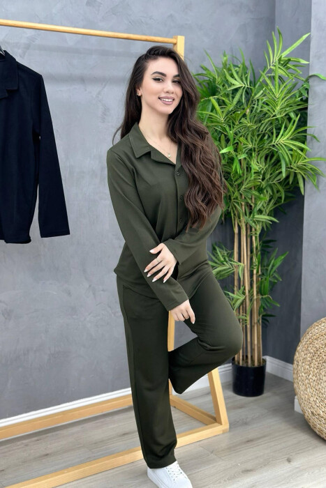 SHIRT+TROUSERS WOMAN SET OLIVE/ULLI 
