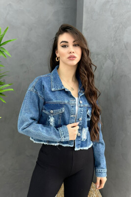 SHORT DENIM WOMAN JACKET BLUE/BLU 