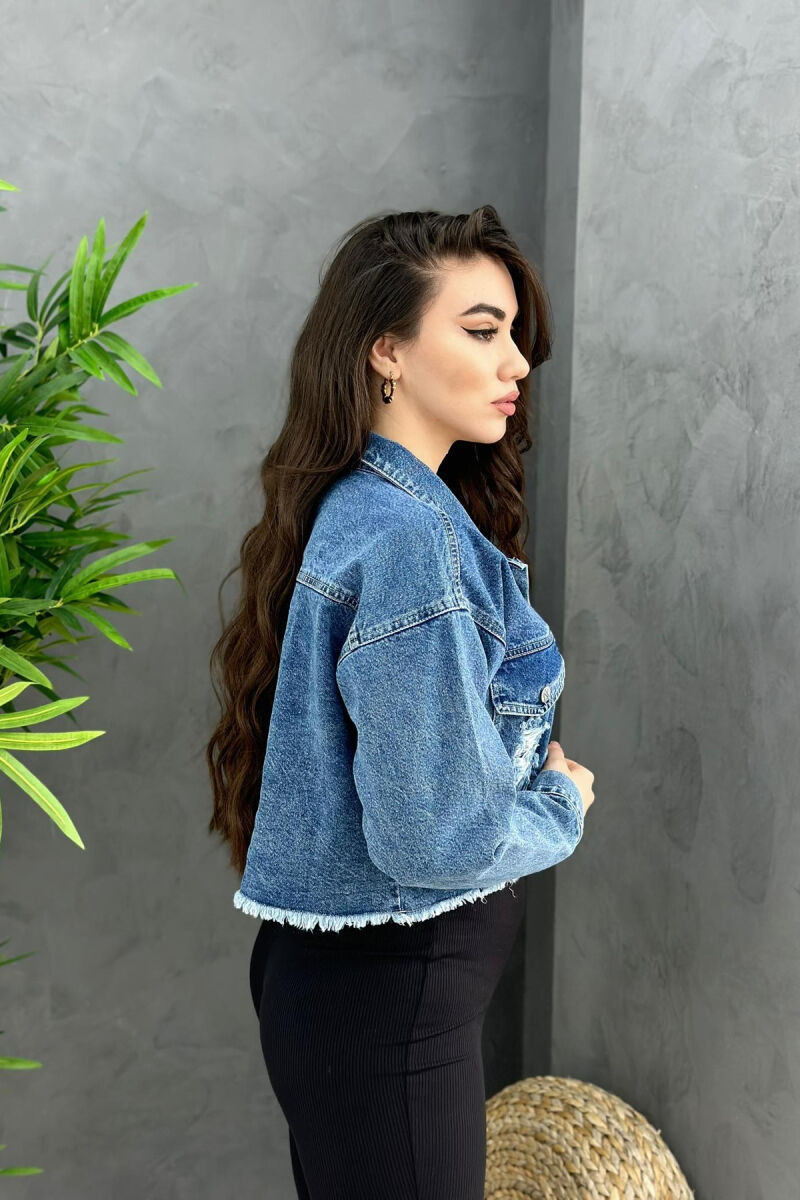 SHORT DENIM WOMAN JACKET BLUE/BLU - 2