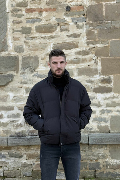 SHORT DOWN ONE COLOR MEN PUFFER JACKET BLACK/ E ZEZE - 4