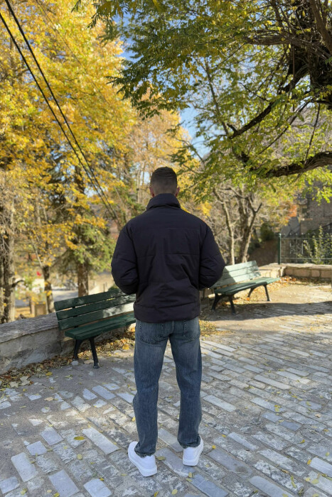 SHORT DOWN ONE COLOR MEN PUFFER JACKET DARK GREY/GEE - 2