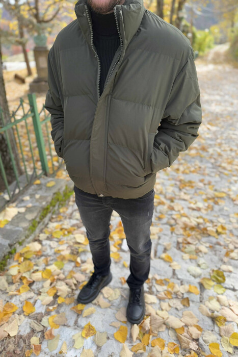 SHORT DOWN ONE COLOR MEN PUFFER JACKET GREEN/JESHILE - 4