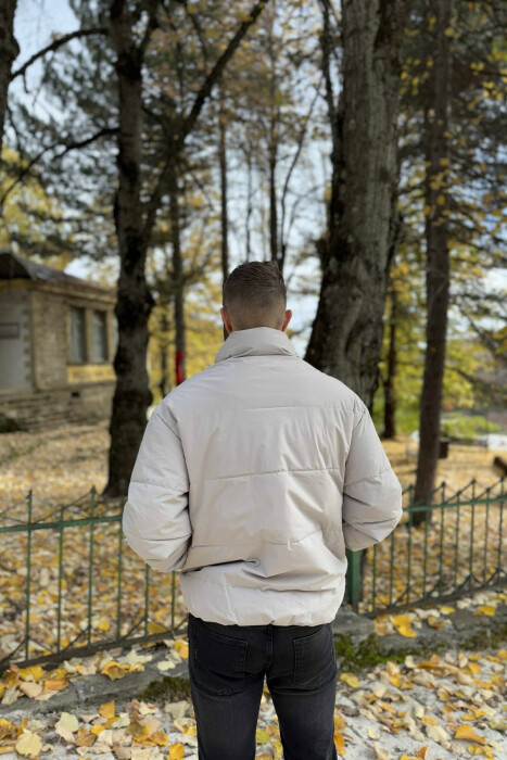 SHORT DOWN ONE COLOR MEN PUFFER JACKET LIGHT GREY/GZ - 3