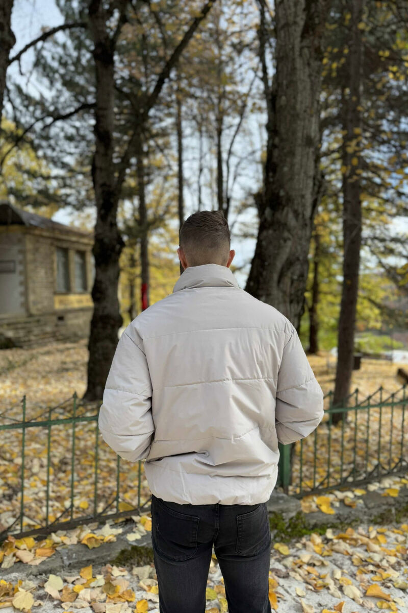 SHORT DOWN ONE COLOR MEN PUFFER JACKET LIGHT GREY/GZ - 3