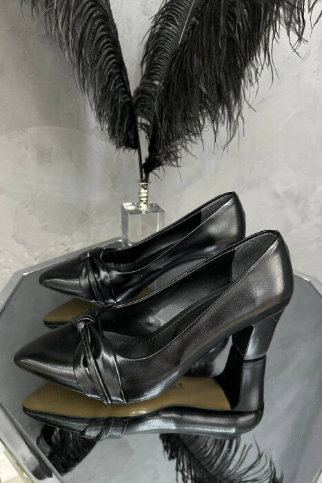 SHORT HEEL ONE COLOR WOMAN HEELS BLACK/ E ZEZE - KLAUDIO FASHION