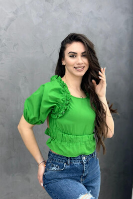 SHORT LACING WOMAN SHIRT GREEN/JESHILE 