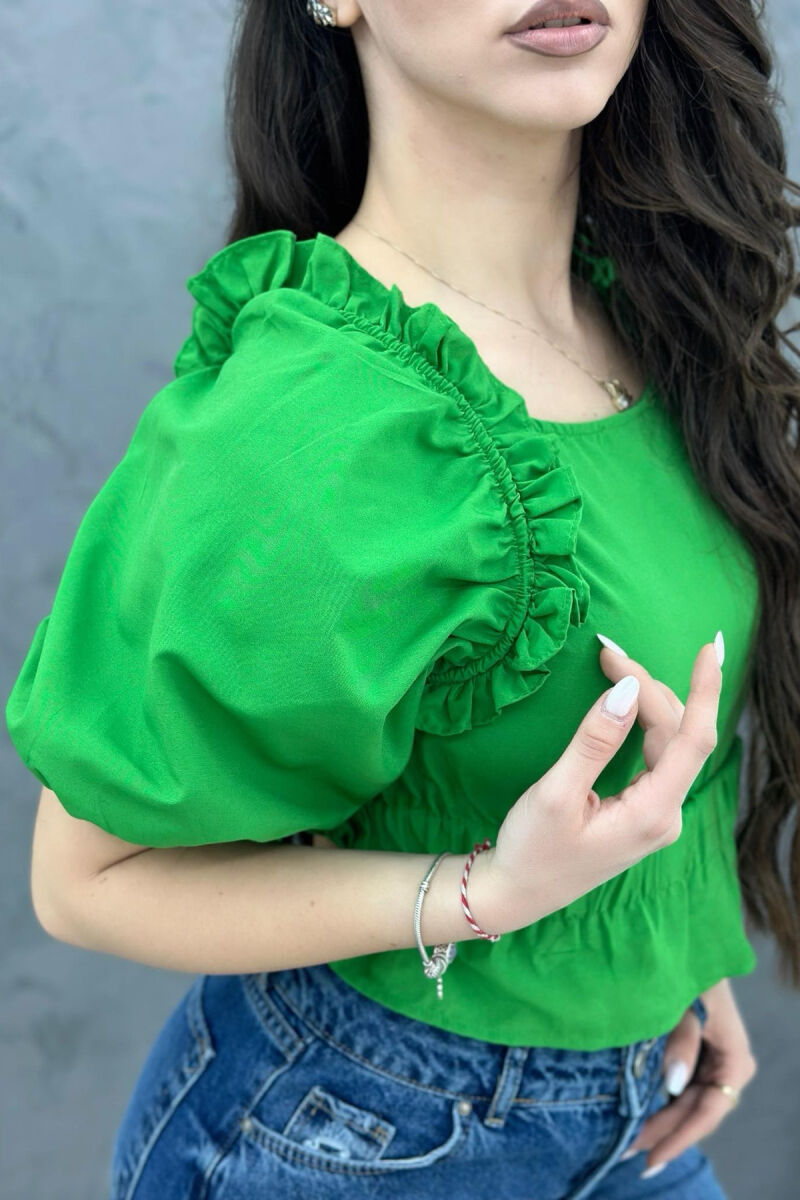 SHORT LACING WOMAN SHIRT GREEN/JESHILE - 3