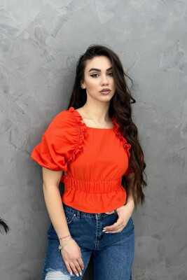 SHORT LACING WOMAN SHIRT ORANGE/PORTOKALLI 