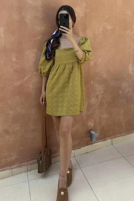 SHORT ONE COLOR DRESS OLIVE/ULLI - 2