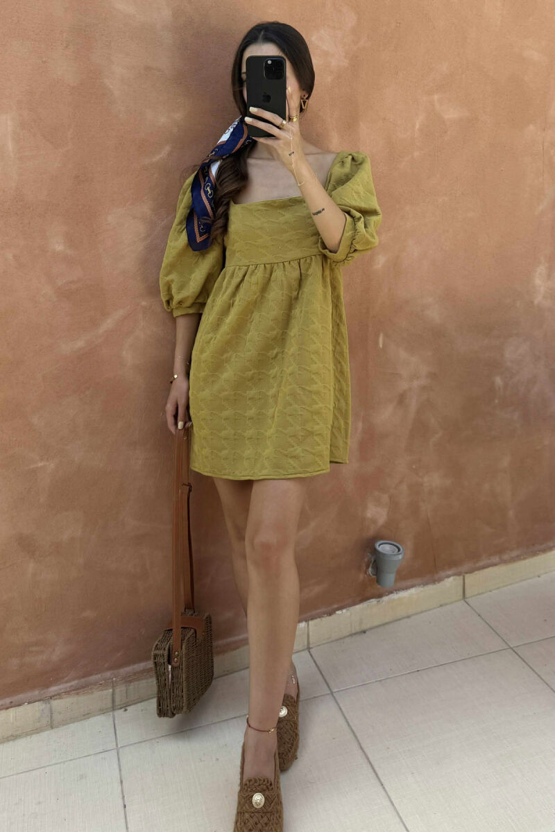 SHORT ONE COLOR DRESS OLIVE/ULLI - 2