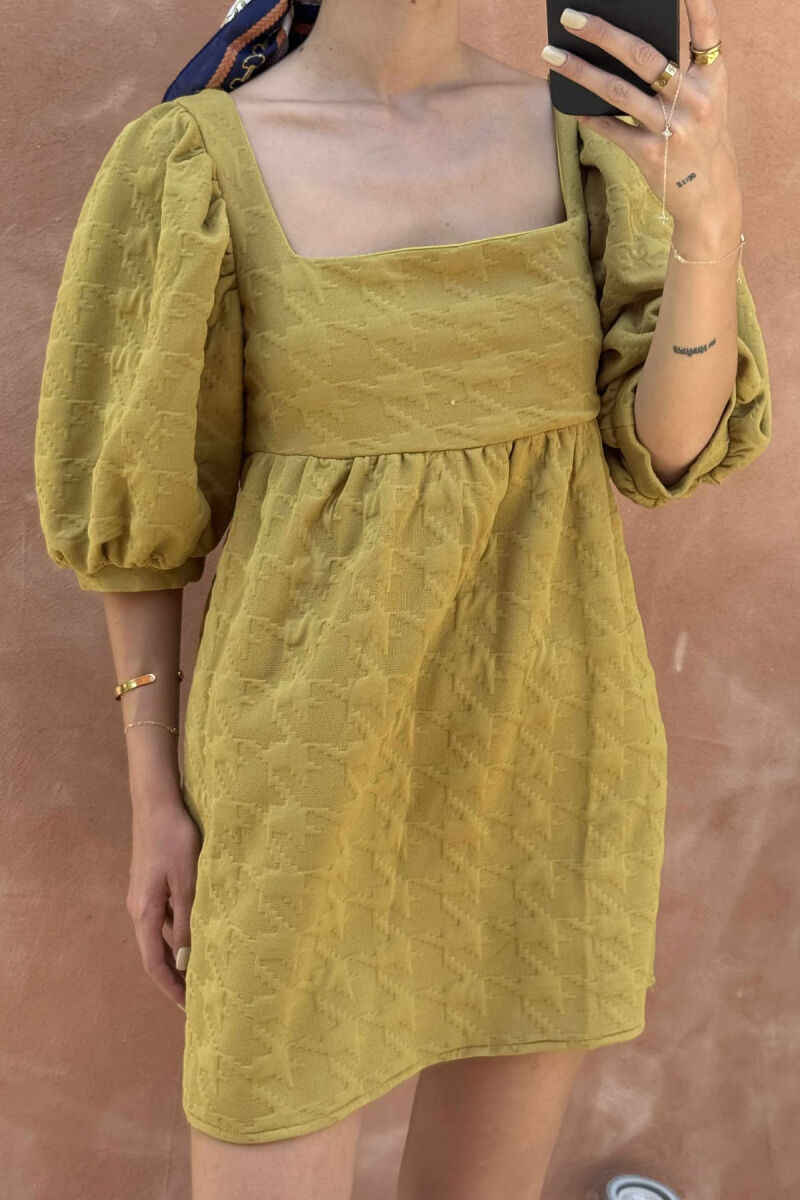 SHORT ONE COLOR DRESS OLIVE/ULLI - 5