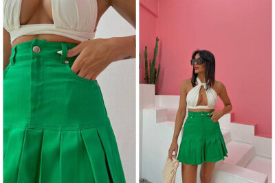 SHORT ONE COLOR SKIRT GREEN/JESHILE 