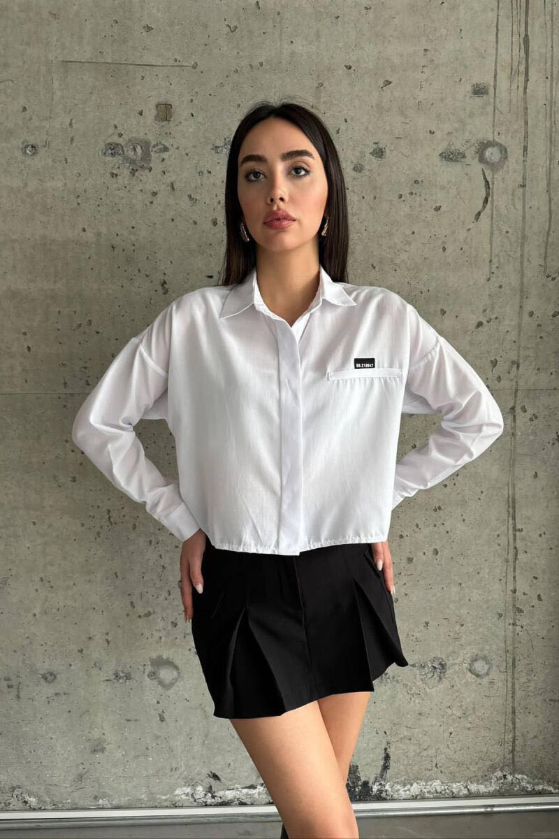 SHORT ONE COLOR WOMAN SHIRT WHITE-E BARDHE - 1